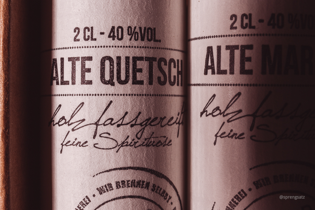 Spirituosenflasche „Alte Quetsch“ (Miniatur)