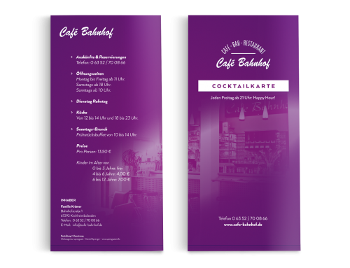 Cocktailkarte Café – Bar – Restaurant, Kirchheimbolanden