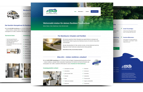 Firmenhomepage Wohnmobilvermietung in Lampertheim bei Mannheim. Konzeption, Responsive Webdesign, Umsetzung mit CMS.